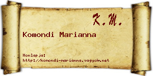 Komondi Marianna névjegykártya
